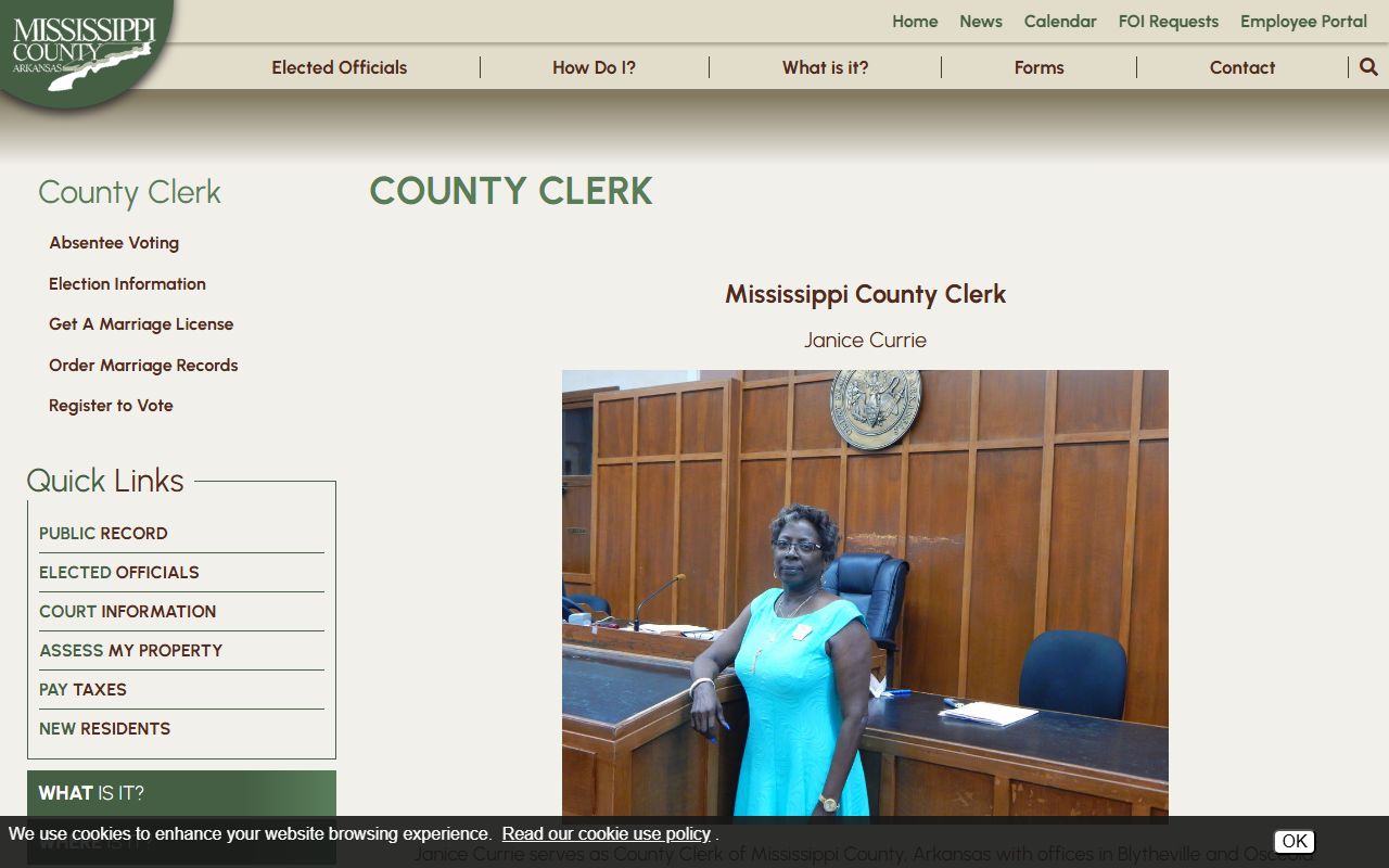Mississippi County Probate Court Records clerk page