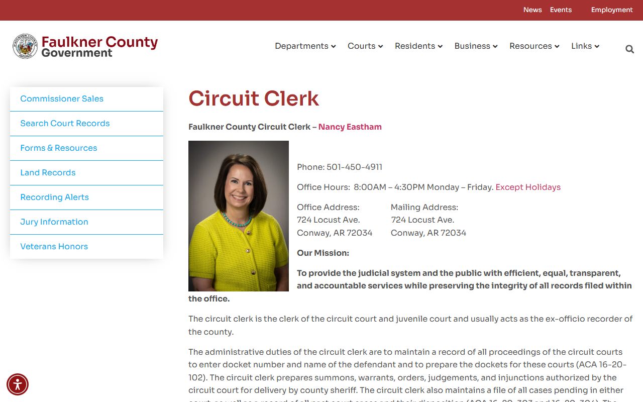 Faulkner County Probate Court Records circuit clerk